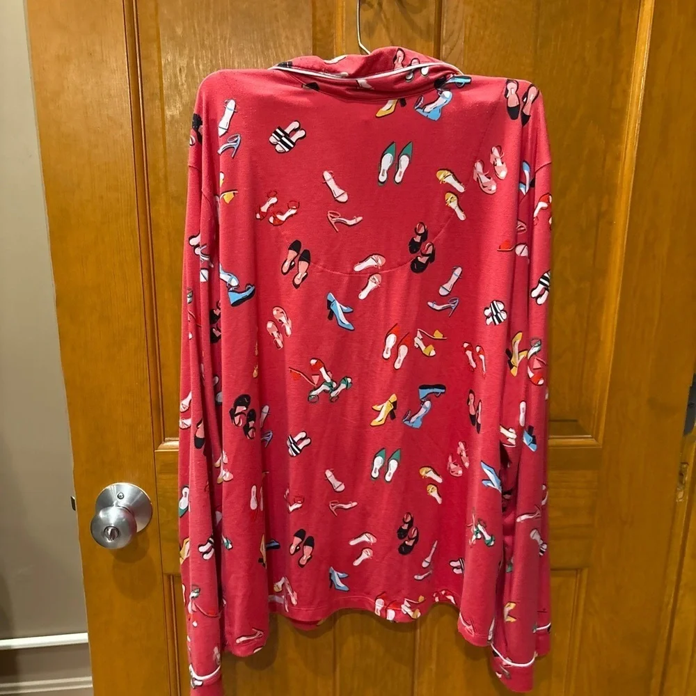 Kate Spade Women’s 2 Piece Pajama Set in Party Shoe Print Size 1X